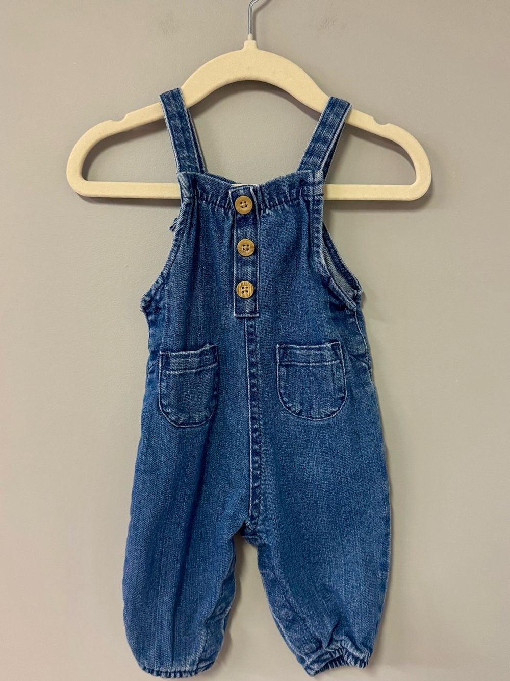 Carter's Denim Blue Kids Overalls with Wooden Buttons